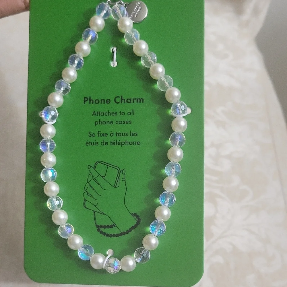 KATE SPADE BLUE and WHITE PHONE CHARM